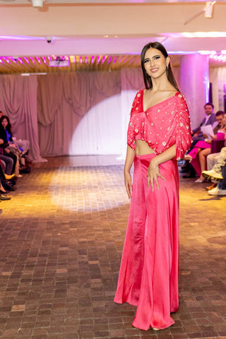 Pink co-ord Set designer dresses, perfect for daytime soirees, cultural events, and occasions where you want to make a radiant impression.