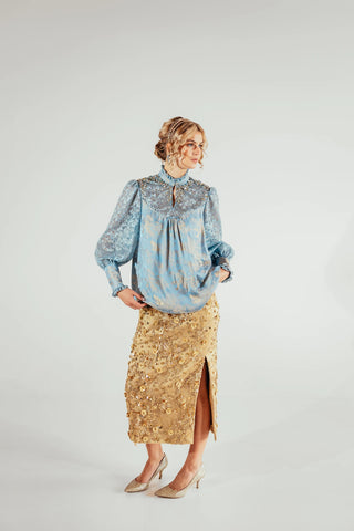Musou Skyla lace-detail top presented as a refined occasionwear separate, offering an elegant feminine aesthetic for parties, evening events and special occasion dressing.