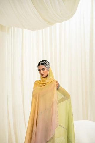 Elegant pink and yellow palazzo set designed with a modern flowing silhouette and soft feminine charm, perfect for effortless festive and contemporary occasion wear.