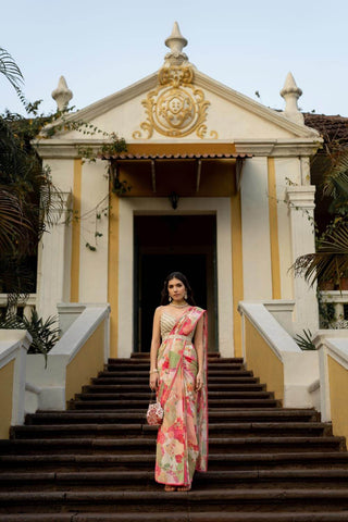 Paulmi and Harsh Naksha print saree