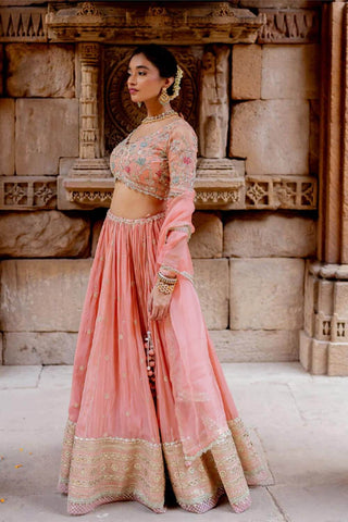 The side angle of the lehenga set